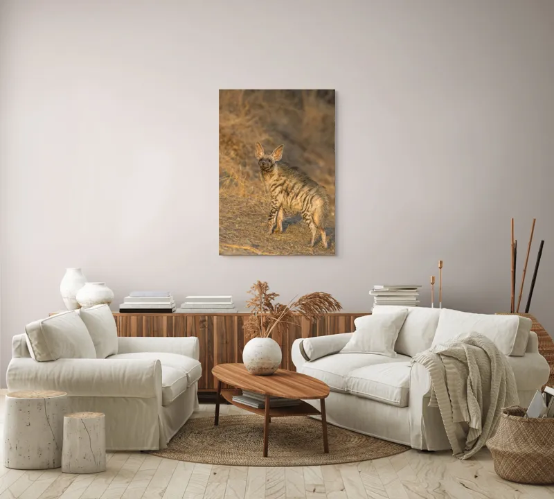 Tablou Canvas, "Hiena în lumina asfințitului african", I don't know who this is., 70 x 100 cm – poza 4