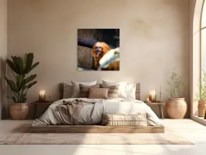 Tablou Canvas, "Maimuța călugăr savurând gustarea sa.", 100 x 100 cm – poza 4