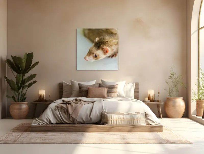Tablou Canvas, "Jocul jucăuș al dihorului domestic", Nu pot spune cine este în imagine, dar pare a fi un dihor., 100 x 100 cm – poza 4