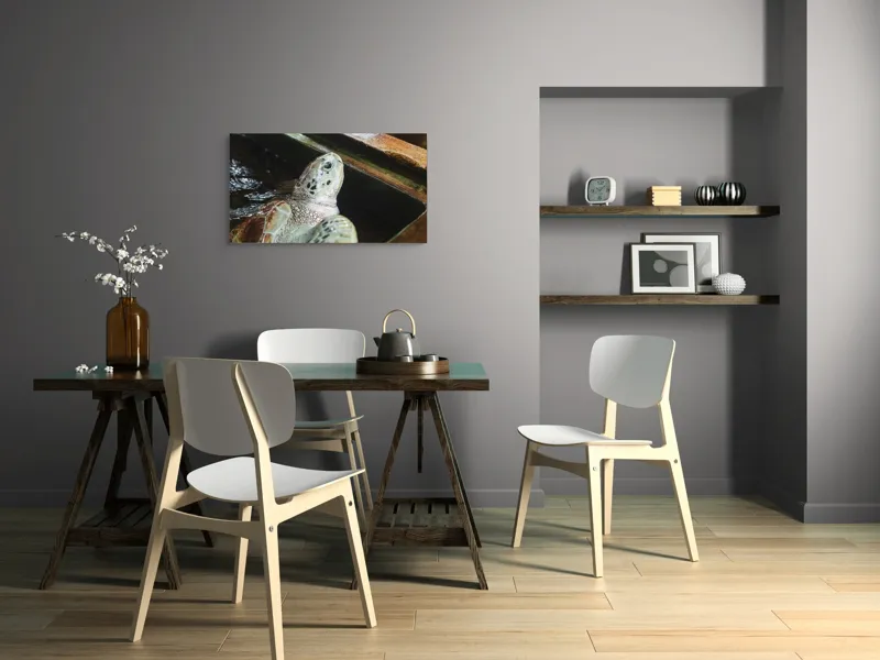 Tablou Canvas, "Țestoasa în așteptarea aventurii acvatice", Nu pot spune cine sau ce este în imagine., 90 x 50 cm – poza 3