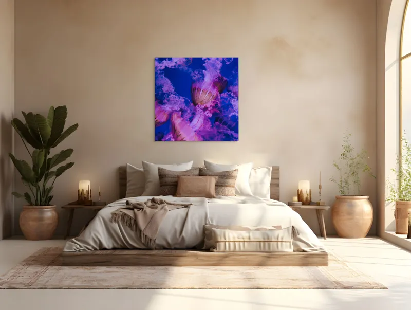 Tablou Canvas, "Dansul meduzelor în oceanul albastru", I don't know who they are., 100 x 100 cm – poza 4