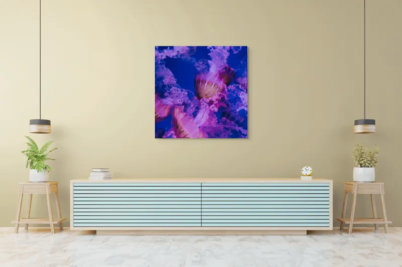 Tablou Canvas, "Dansul meduzelor în oceanul albastru", I don't know who they are., 100 x 100 cm – poza 5