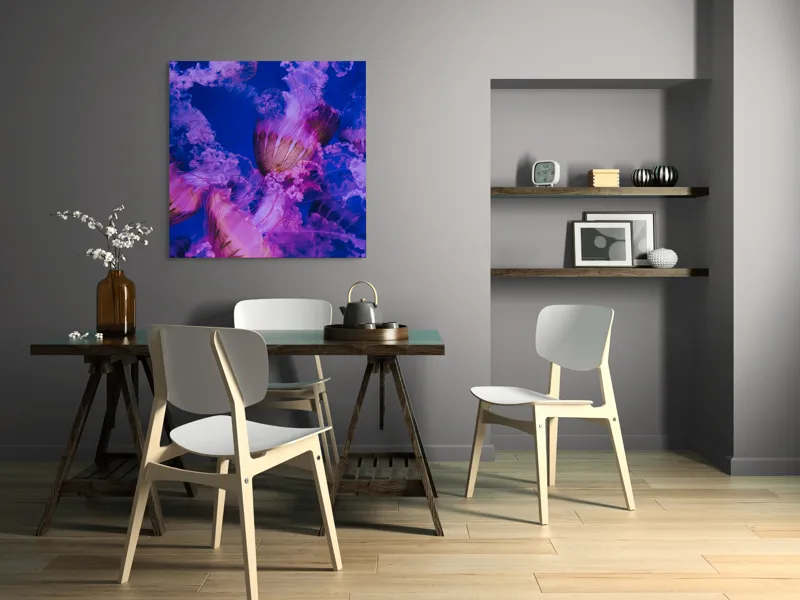 Tablou Canvas, "Dansul meduzelor în oceanul albastru", I don't know who they are., 100 x 100 cm – poza 6