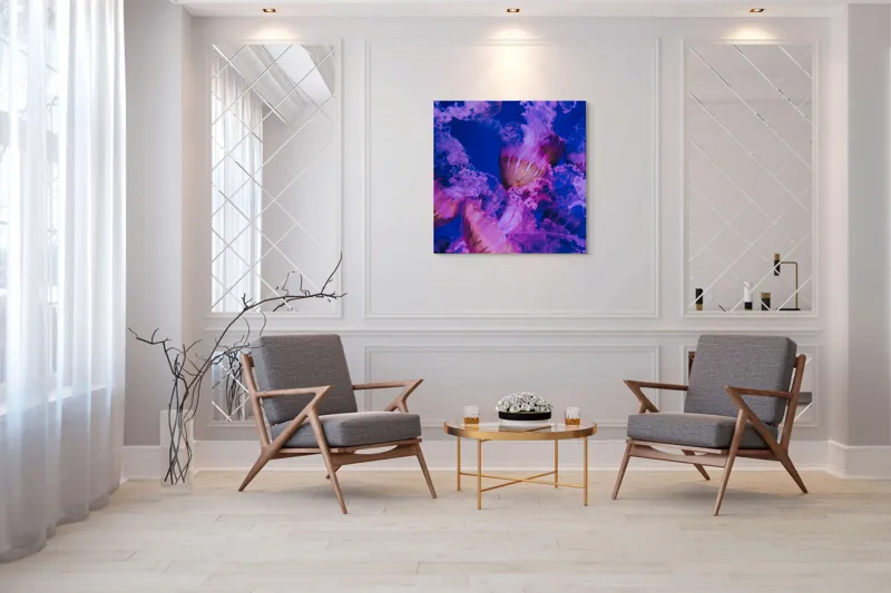 Tablou Canvas, "Dansul meduzelor în oceanul albastru", I don't know who they are., 100 x 100 cm – poza 7