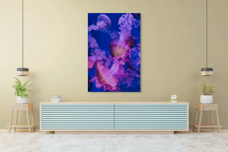 Tablou Canvas, "Dansul meduzelor în oceanul albastru", I don't know who they are., 100 x 150 cm – poza 4