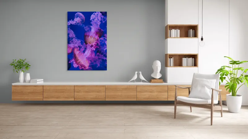Tablou Canvas, "Dansul meduzelor în oceanul albastru", I don't know who they are., 100 x 150 cm – poza 8