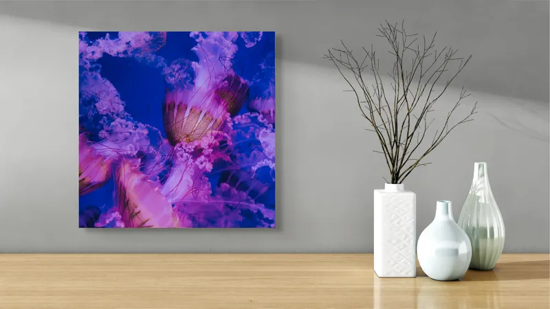 Tablou Canvas, "Dansul meduzelor în oceanul albastru", I don't know who they are., 50 x 50 cm – poza 3