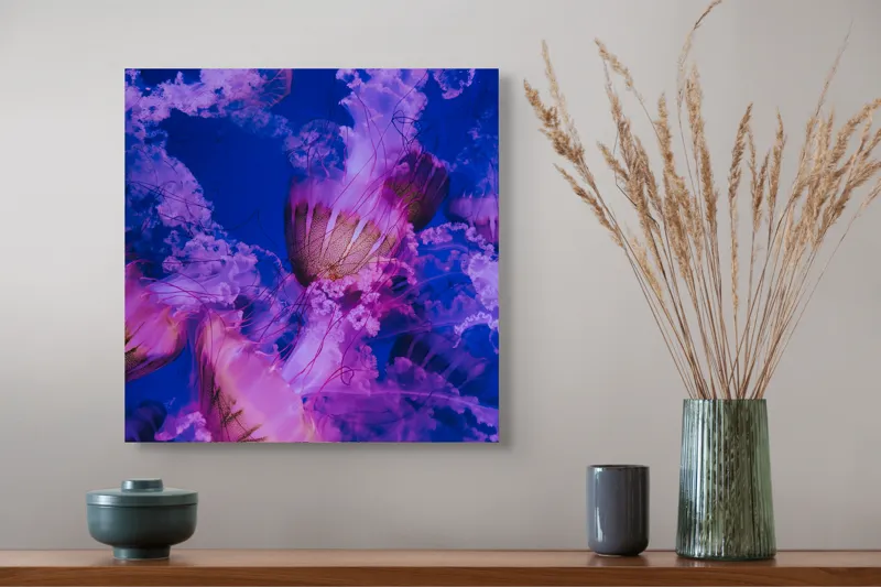 Tablou Canvas, "Dansul meduzelor în oceanul albastru", I don't know who they are., 50 x 50 cm – poza 4