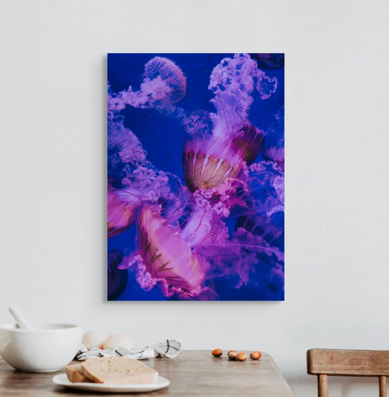 Tablou Canvas, "Dansul meduzelor în oceanul albastru", I don't know who they are., 50 x 70 cm – poza 3
