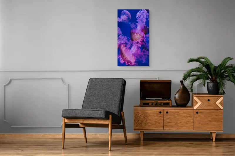 Tablou Canvas, "Dansul meduzelor în oceanul albastru", I don't know who they are., 50 x 90 cm – poza 8