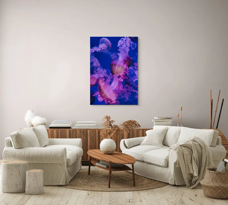 Tablou Canvas, "Dansul meduzelor în oceanul albastru", I don't know who they are., 70 x 100 cm – poza 4