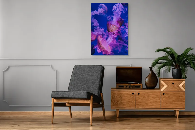 Tablou Canvas, "Dansul meduzelor în oceanul albastru", I don't know who they are., 70 x 100 cm – poza 6