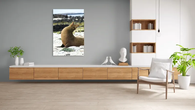 Tablou Canvas, "Leu de mare relaxându-se pe plajă", 100 x 150 cm – poza 8