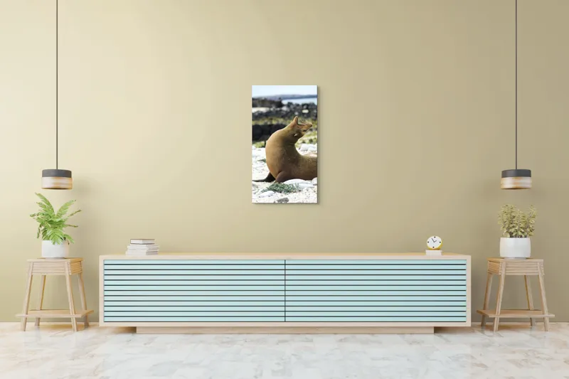 Tablou Canvas, "Leu de mare relaxându-se pe plajă", 50 x 90 cm – poza 6