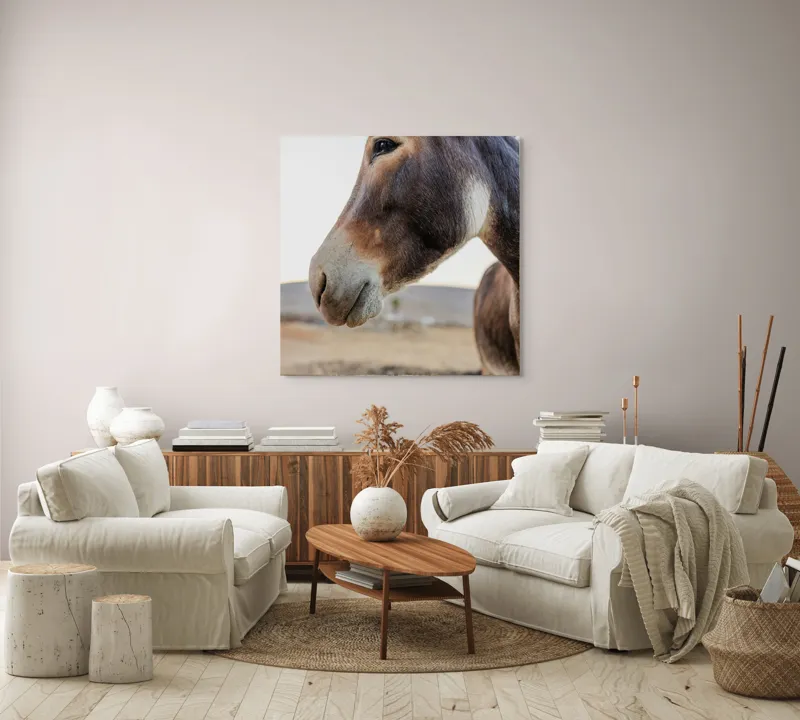 Tablou Canvas, "Privire blândă în lumina apusului", Nu știu cine este în imagine., 100 x 100 cm – poza 3