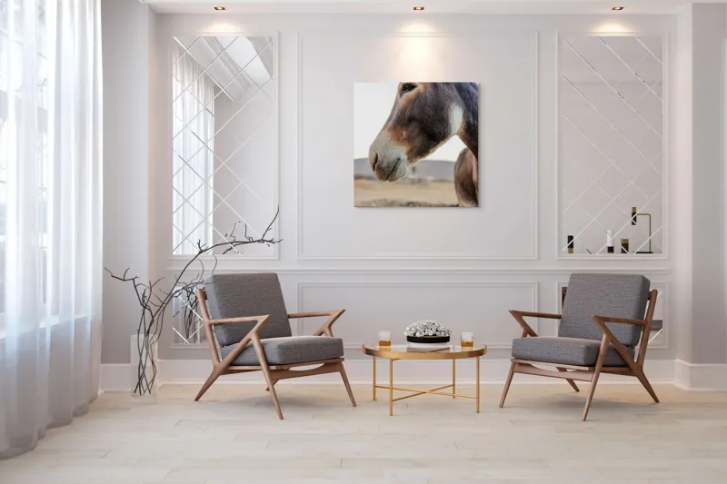 Tablou Canvas, "Privire blândă în lumina apusului", Nu știu cine este în imagine., 100 x 100 cm – poza 7