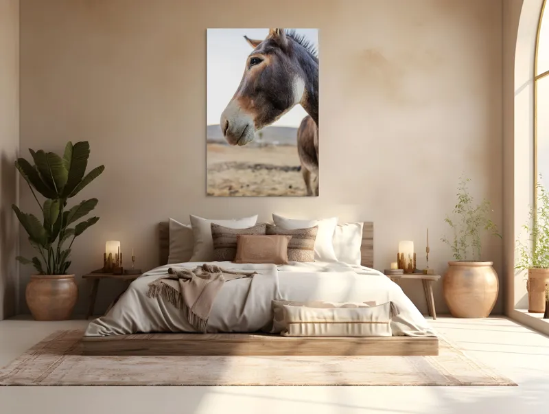 Tablou Canvas, "Privire blândă în lumina apusului", Nu știu cine este în imagine., 100 x 150 cm – poza 3