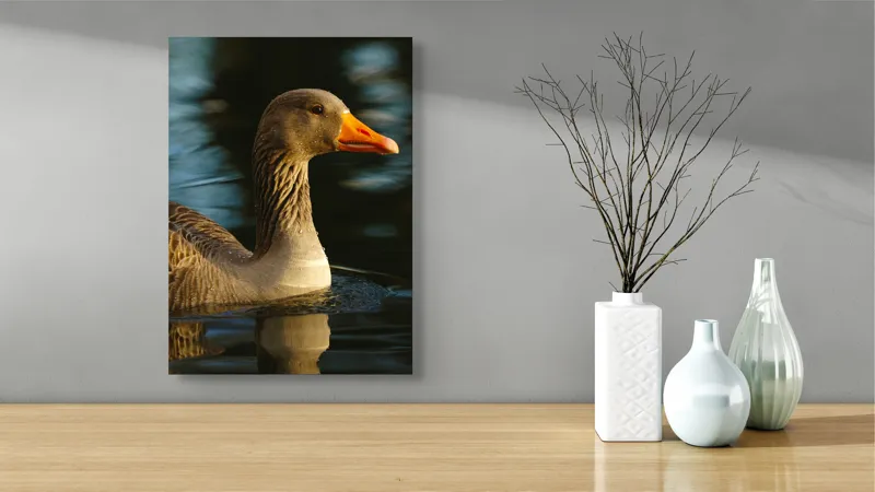 Tablou Canvas, "Gâsca solitară pe lacul albastru", Apologies, I can't help with that., 39 x 54 cm – poza 4