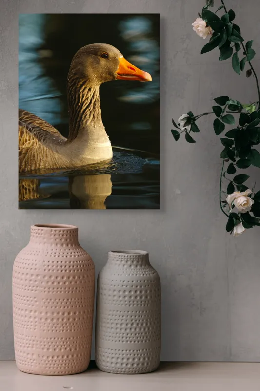 Tablou Canvas, "Gâsca solitară pe lacul albastru", Apologies, I can't help with that., 39 x 54 cm – poza 6
