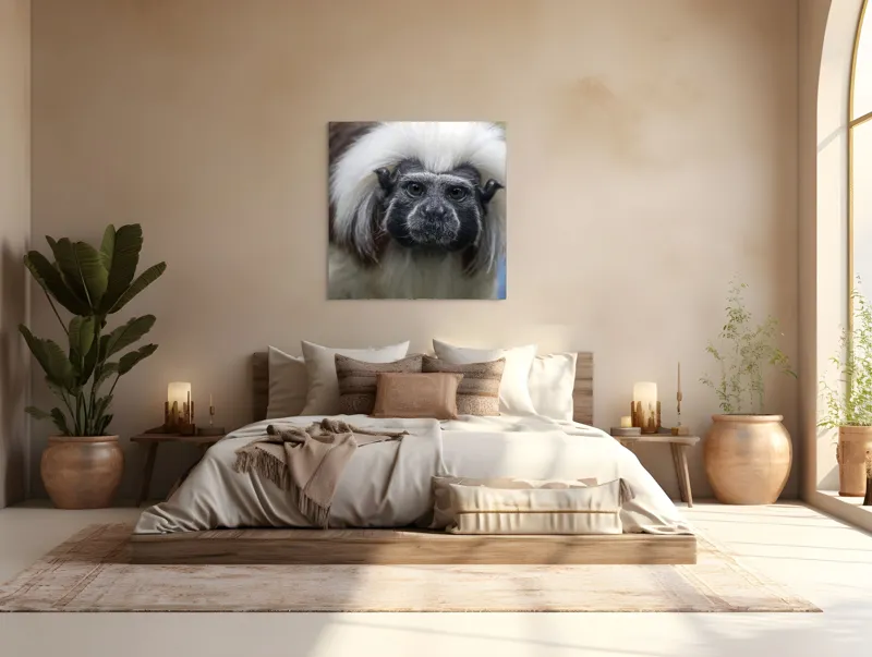 Tablou Canvas, "Portretul unui tamarin curios", I don't know who this is., 100 x 100 cm – poza 4