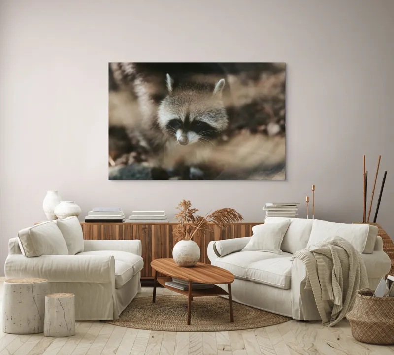 Tablou Canvas, "Curiosul raton în lumina dimineții", Blană, Masca, Natură, Curiozitate, Pădure, Noapte, Ochii, Boticul, Urechi, Straturi, 150 x 100 cm – poza 3