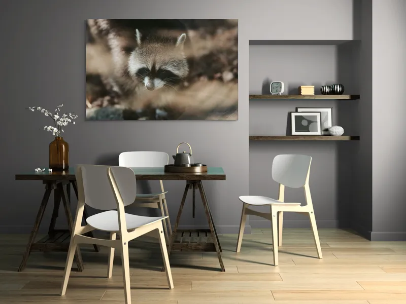 Tablou Canvas, "Curiosul raton în lumina dimineții", Blană, Masca, Natură, Curiozitate, Pădure, Noapte, Ochii, Boticul, Urechi, Straturi, 150 x 100 cm – poza 5