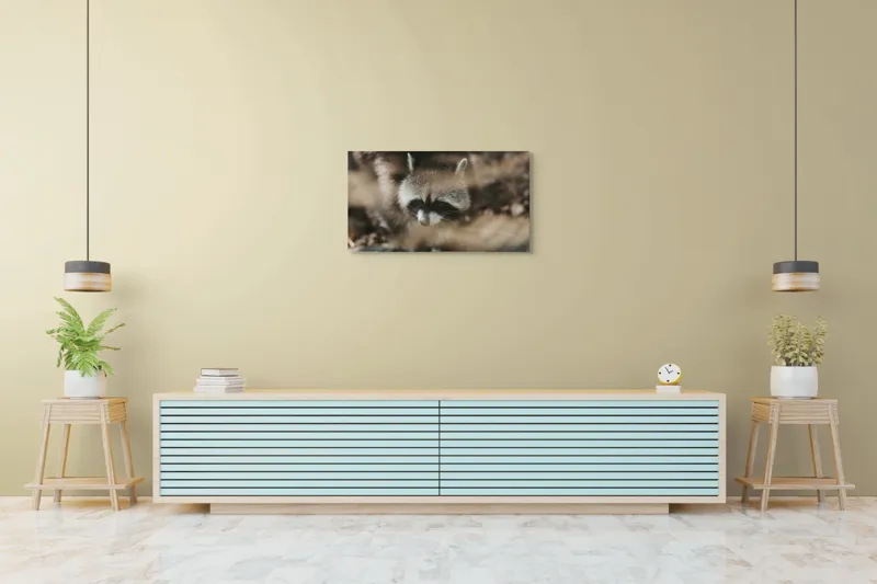 Tablou Canvas, "Curiosul raton în lumina dimineții", Blană, Masca, Natură, Curiozitate, Pădure, Noapte, Ochii, Boticul, Urechi, Straturi, 90 x 50 cm – poza 5