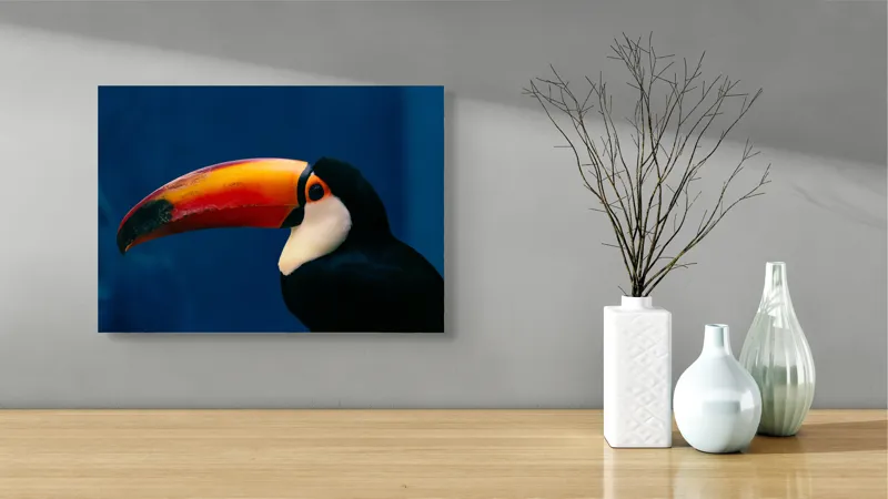 Tablou Canvas, "Pasărea cu cioc curcubeu impresionant", Colorat, Elegant, Exuberant, Vibrant, Exotic, Contrastant, Impresionant, 54 x 39 cm – poza 3