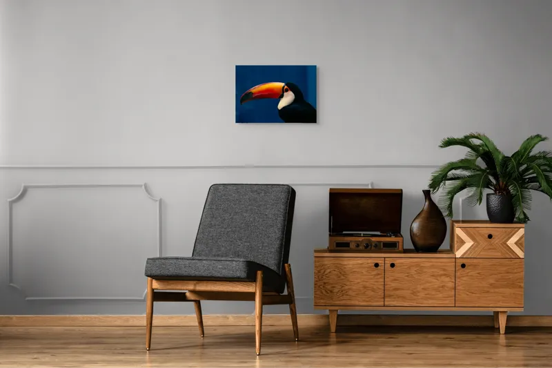 Tablou Canvas, "Pasărea cu cioc curcubeu impresionant", Colorat, Elegant, Exuberant, Vibrant, Exotic, Contrastant, Impresionant, 54 x 39 cm – poza 7