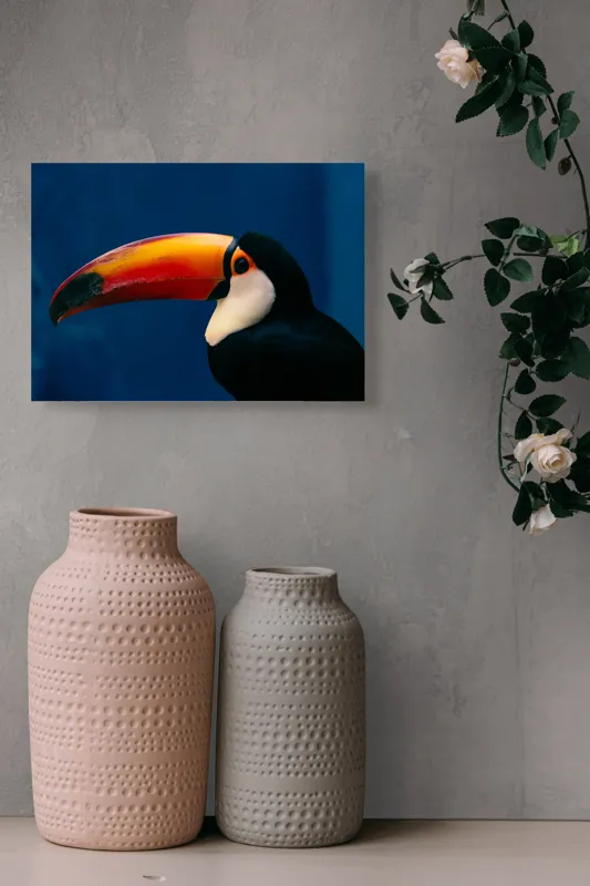 Tablou Canvas, "Pasărea cu cioc curcubeu impresionant", Colorat, Elegant, Exuberant, Vibrant, Exotic, Contrastant, Impresionant, 54 x 39 cm – poza 8
