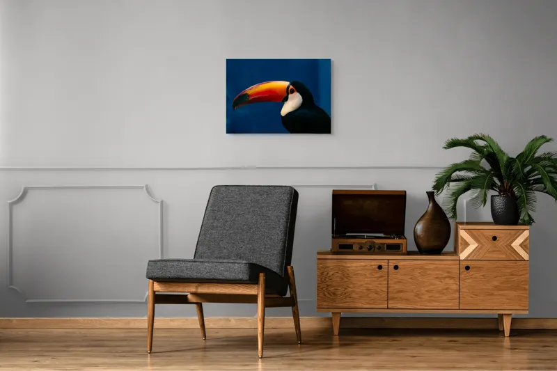 Tablou Canvas, "Pasărea cu cioc curcubeu impresionant", Colorat, Elegant, Exuberant, Vibrant, Exotic, Contrastant, Impresionant, 70 x 50 cm – poza 4