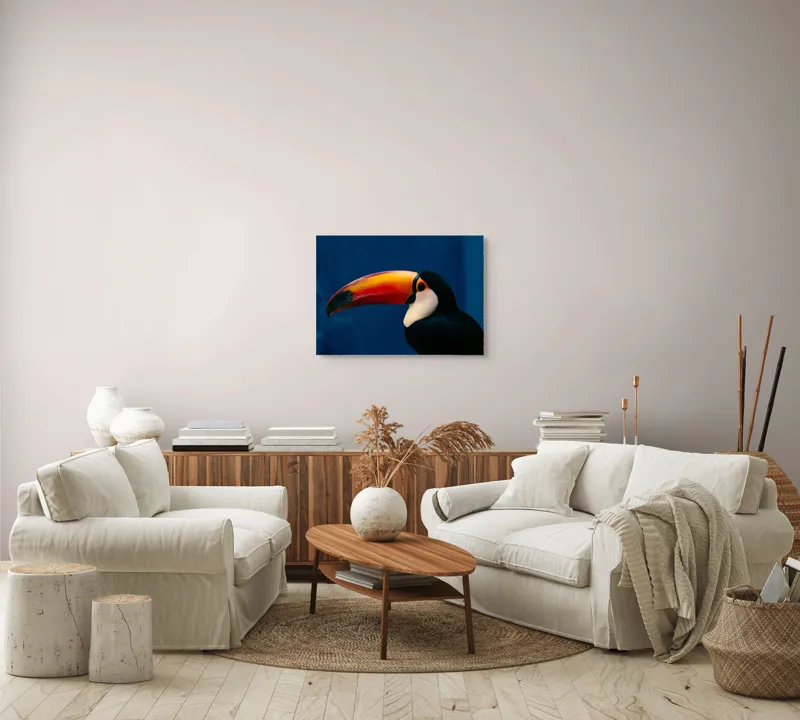 Tablou Canvas, "Pasărea cu cioc curcubeu impresionant", Colorat, Elegant, Exuberant, Vibrant, Exotic, Contrastant, Impresionant, 70 x 50 cm – poza 6