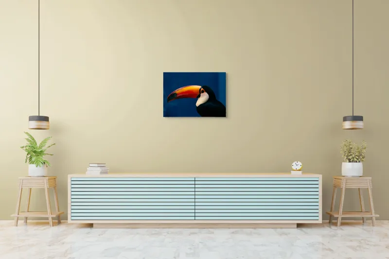 Tablou Canvas, "Pasărea cu cioc curcubeu impresionant", Colorat, Elegant, Exuberant, Vibrant, Exotic, Contrastant, Impresionant, 70 x 50 cm – poza 7