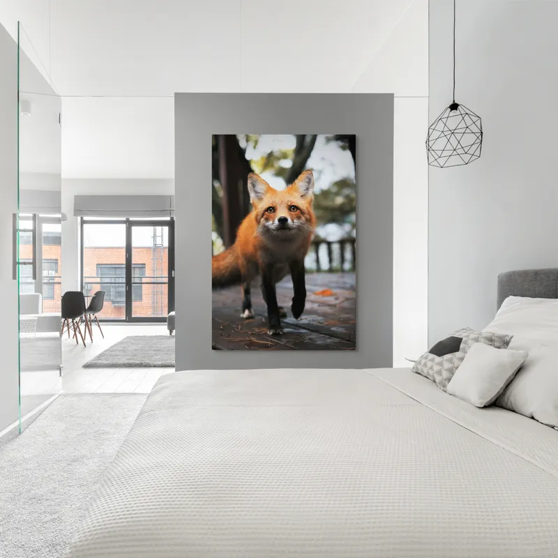 Tablou Canvas, "Vulpea curioasă păşeşte agale", Roșcată, Jucăușă, Curioasă, Elegantă, Naturală, Fermecătoare, Alergătoare, Păduratică., 100 x 150 cm – poza 5