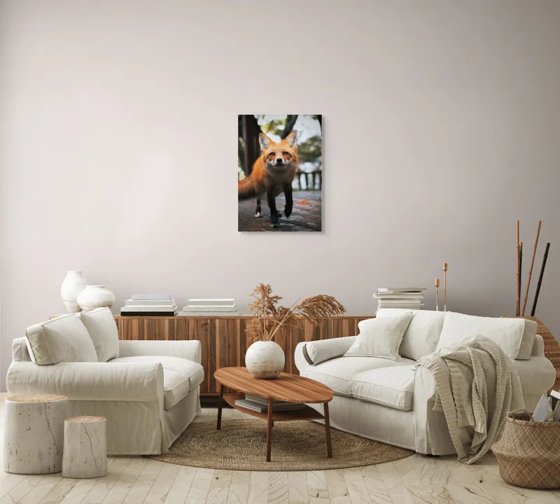 Tablou Canvas, "Vulpea curioasă păşeşte agale", Roșcată, Jucăușă, Curioasă, Elegantă, Naturală, Fermecătoare, Alergătoare, Păduratică., 50 x 70 cm – poza 4