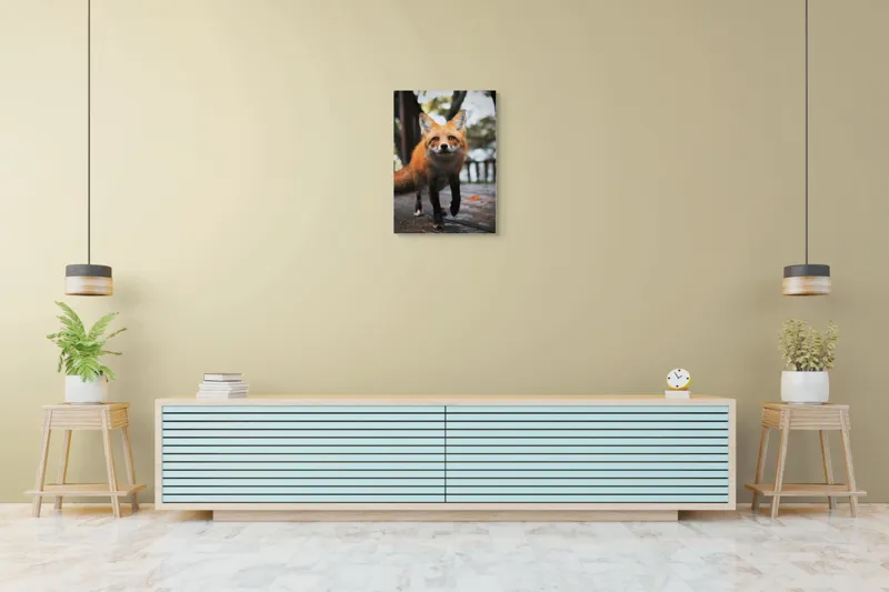 Tablou Canvas, "Vulpea curioasă păşeşte agale", Roșcată, Jucăușă, Curioasă, Elegantă, Naturală, Fermecătoare, Alergătoare, Păduratică., 50 x 70 cm – poza 6