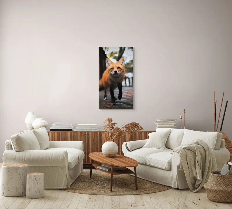 Tablou Canvas, "Vulpea curioasă păşeşte agale", Roșcată, Jucăușă, Curioasă, Elegantă, Naturală, Fermecătoare, Alergătoare, Păduratică., 50 x 90 cm – poza 7