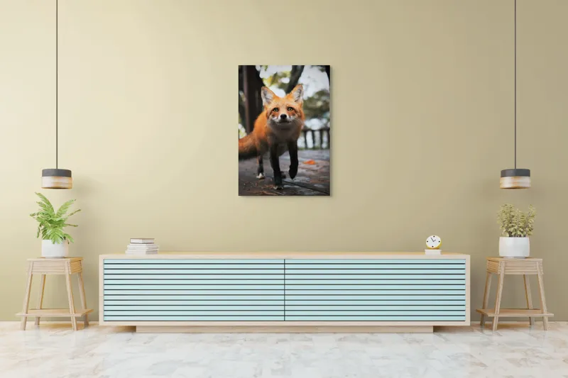 Tablou Canvas, "Vulpea curioasă păşeşte agale", Roșcată, Jucăușă, Curioasă, Elegantă, Naturală, Fermecătoare, Alergătoare, Păduratică., 70 x 100 cm – poza 5