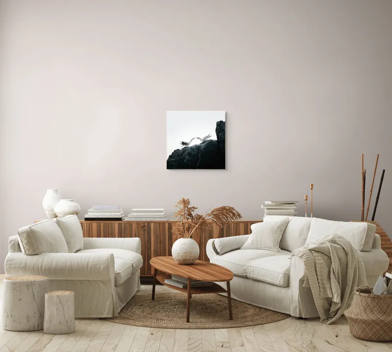 Tablou Canvas, "Dansul păsărilor pe stânci mărețe", Păsări, Stânci, Cer, Zbor, Lumină, Natură, Vedere, Frumusețe., 50 x 50 cm – poza 7