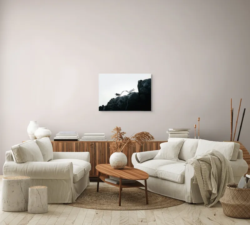 Tablou Canvas, "Dansul păsărilor pe stânci mărețe", Păsări, Stânci, Cer, Zbor, Lumină, Natură, Vedere, Frumusețe., 70 x 50 cm – poza 6