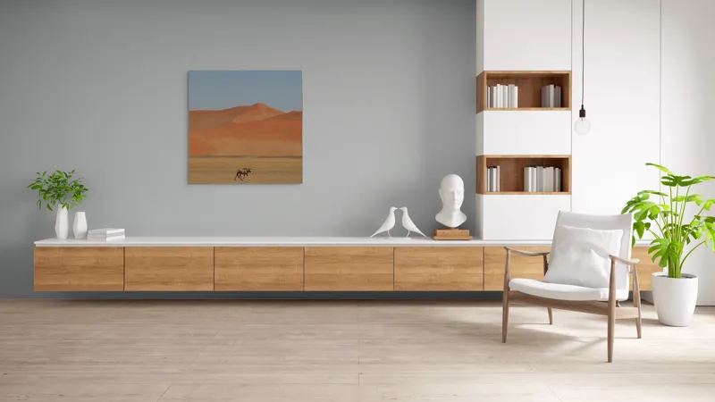 Tablou Canvas, "Oryx singur în deșertul arid", Deșert, Antilopă, Dune, Singurătate, Cer, Ariditate, Natură, Savană., 100 x 100 cm – poza 8