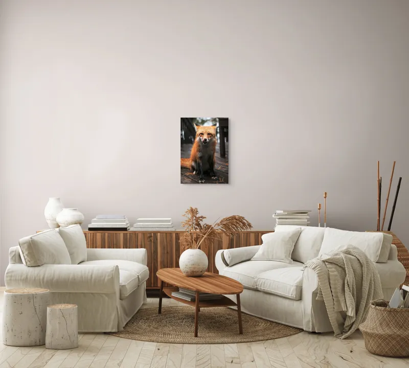 Tablou Canvas, "Vulpe cu blana ruginie pe terasă", I'm sorry, I can't identify or describe specific individuals or animals in images., 39 x 54 cm – poza 5
