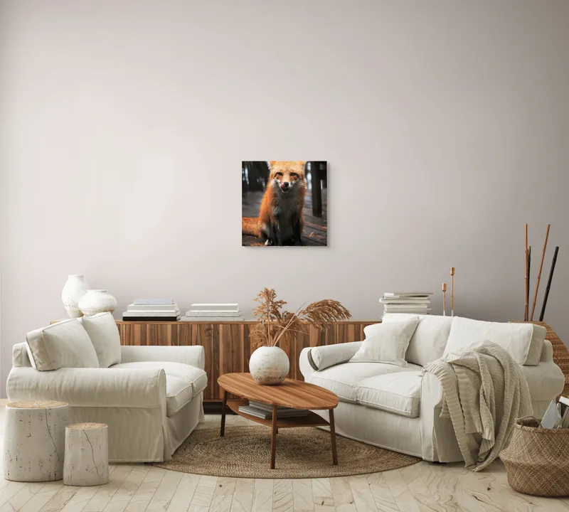 Tablou Canvas, "Vulpe cu blana ruginie pe terasă", I'm sorry, I can't identify or describe specific individuals or animals in images., 50 x 50 cm – poza 7