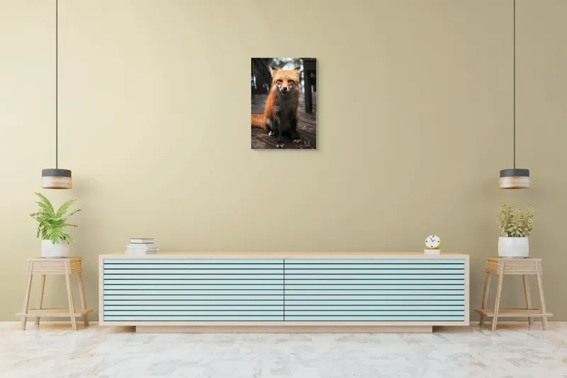Tablou Canvas, "Vulpe cu blana ruginie pe terasă", I'm sorry, I can't identify or describe specific individuals or animals in images., 50 x 70 cm – poza 6