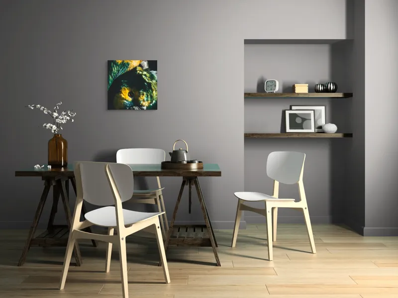 Tablou Canvas, "Îmbrățișarea misterioasă a papagalilor vibranți", Colorat, Plumaj, Contrast, Ochii, Frumos, Dinamic, Natural, Împerechere, 50 x 50 cm – poza 8