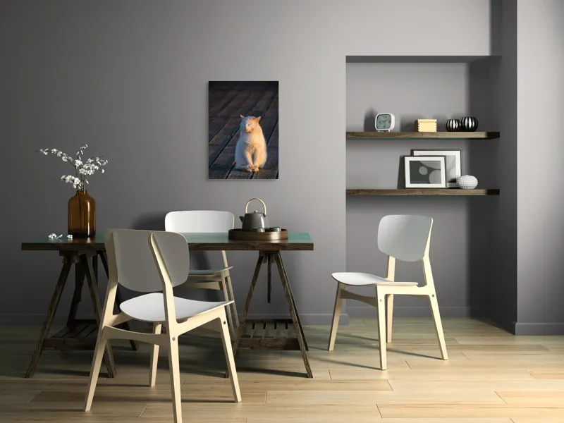 Tablou Canvas, "Pisica serenă în razele apusului", 50 x 70 cm – poza 5