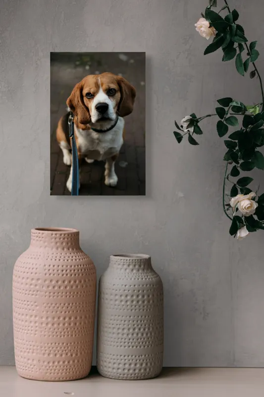 Tablou Canvas, "Beagle privind încrezător spre tine", Nu știu cine este în imagine., 26 x 39 cm – poza 6