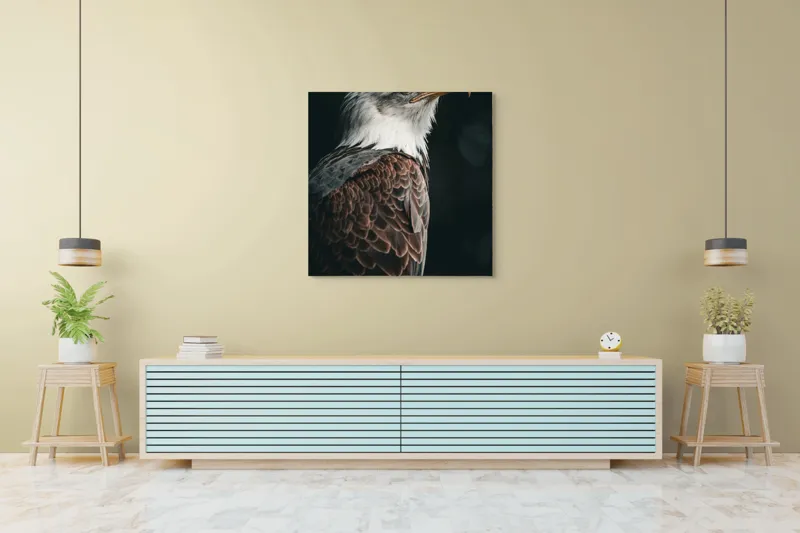 Tablou Canvas, "Privirea vulturului majestic în zare", Majestic, Regal, Proud, Intense, Vigilant, Powerful, Commanding, Noble, Graceful, 100 x 100 cm – poza 5