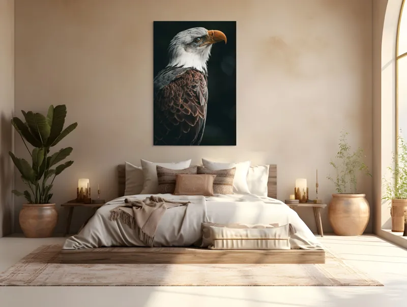 Tablou Canvas, "Privirea vulturului majestic în zare", Majestic, Regal, Proud, Intense, Vigilant, Powerful, Commanding, Noble, Graceful, 100 x 150 cm – poza 3
