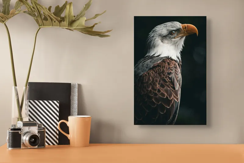 Tablou Canvas, "Privirea vulturului majestic în zare", Majestic, Regal, Proud, Intense, Vigilant, Powerful, Commanding, Noble, Graceful, 26 x 39 cm – poza 3